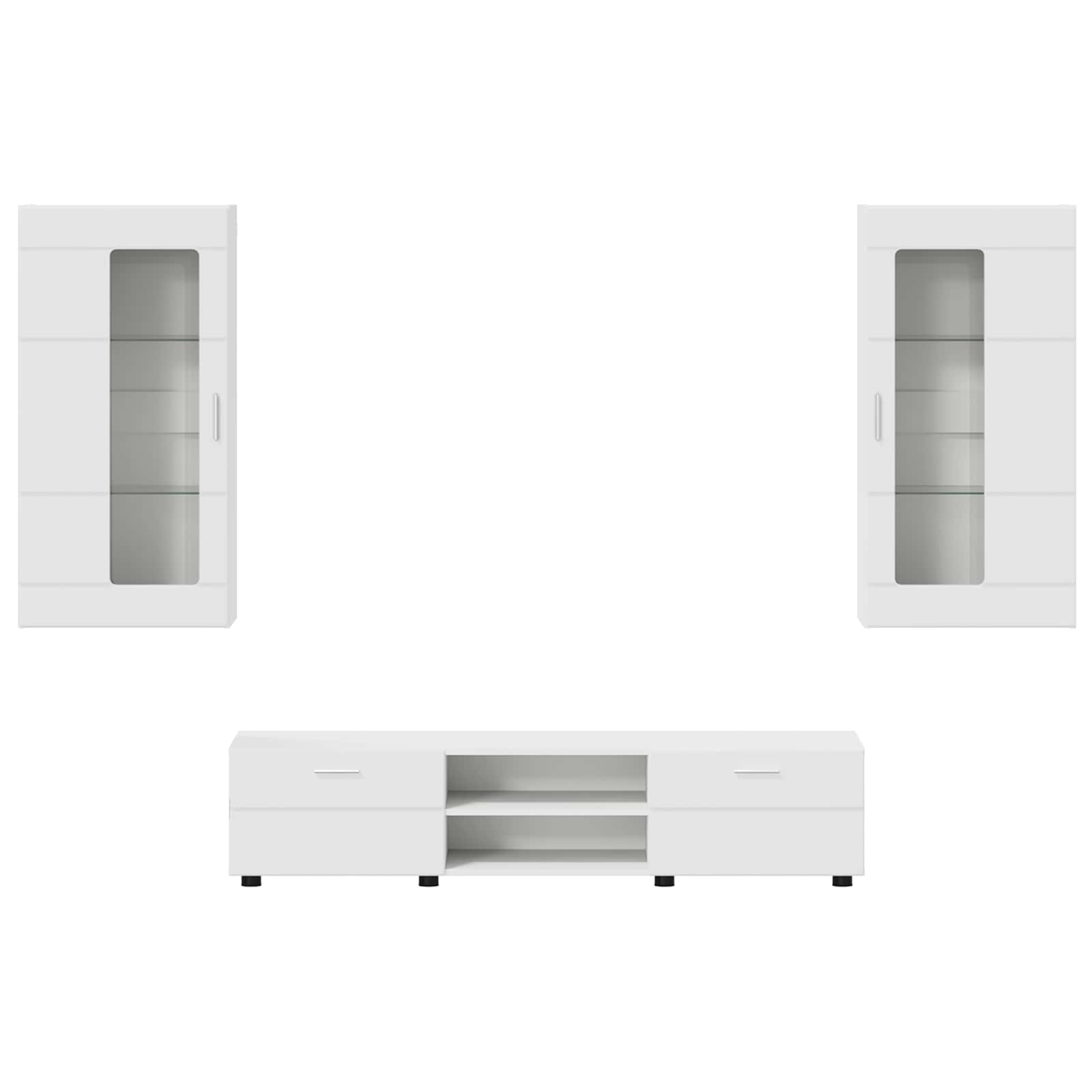 vidaXL Zestaw szafek RTV FLORIN 3 pcs Biały Materiał drewnopochodny