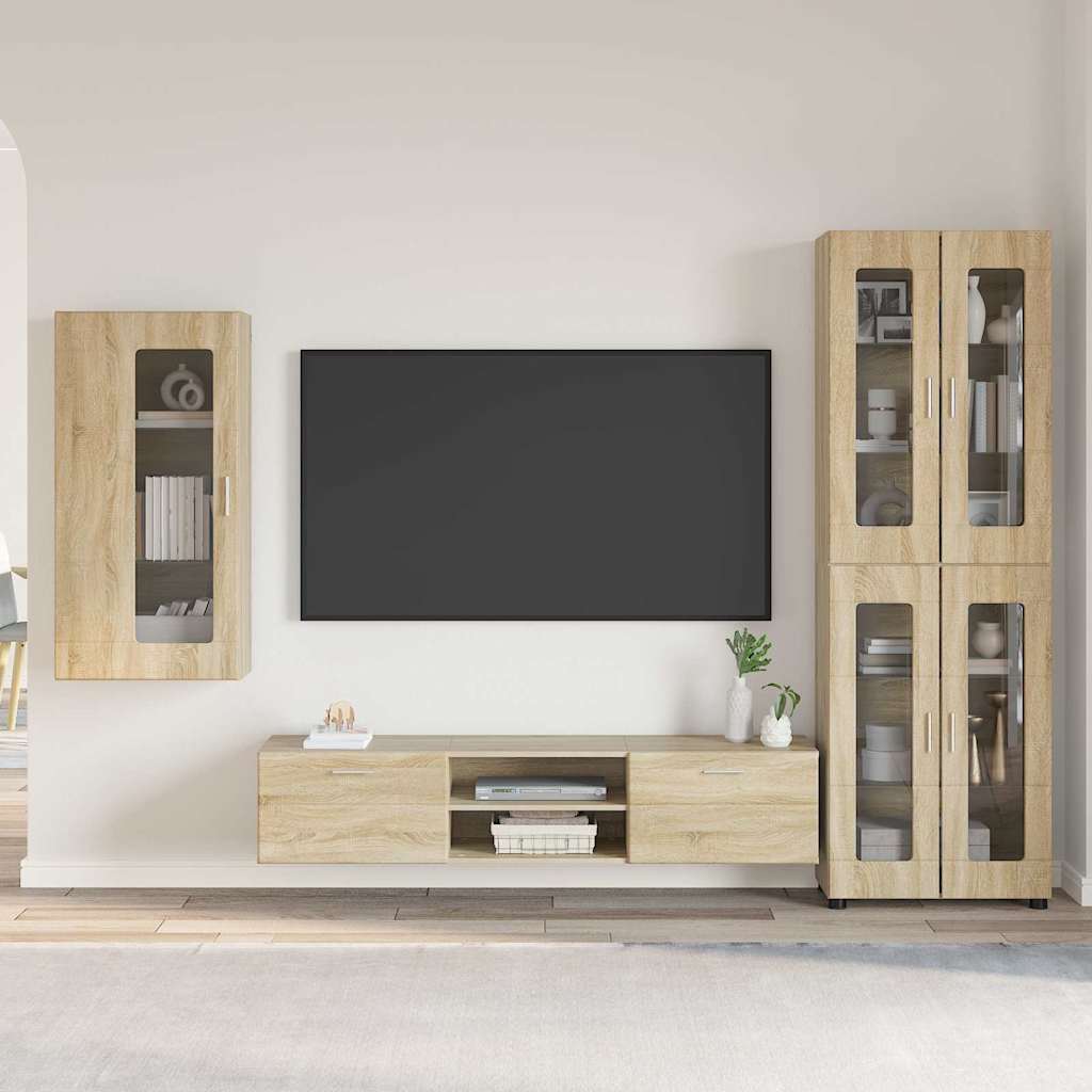 vidaXL Zestaw szafek RTV z szufladą z półką FLORIN 3 pcs Dąb Sonoma