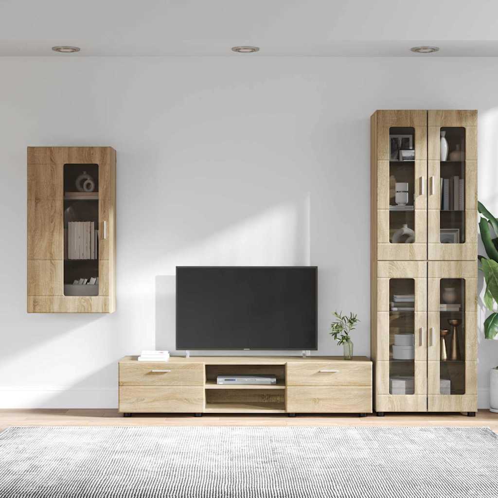 vidaXL Zestaw szafek RTV z szufladą z półką FLORIN 3 pcs Dąb Sonoma
