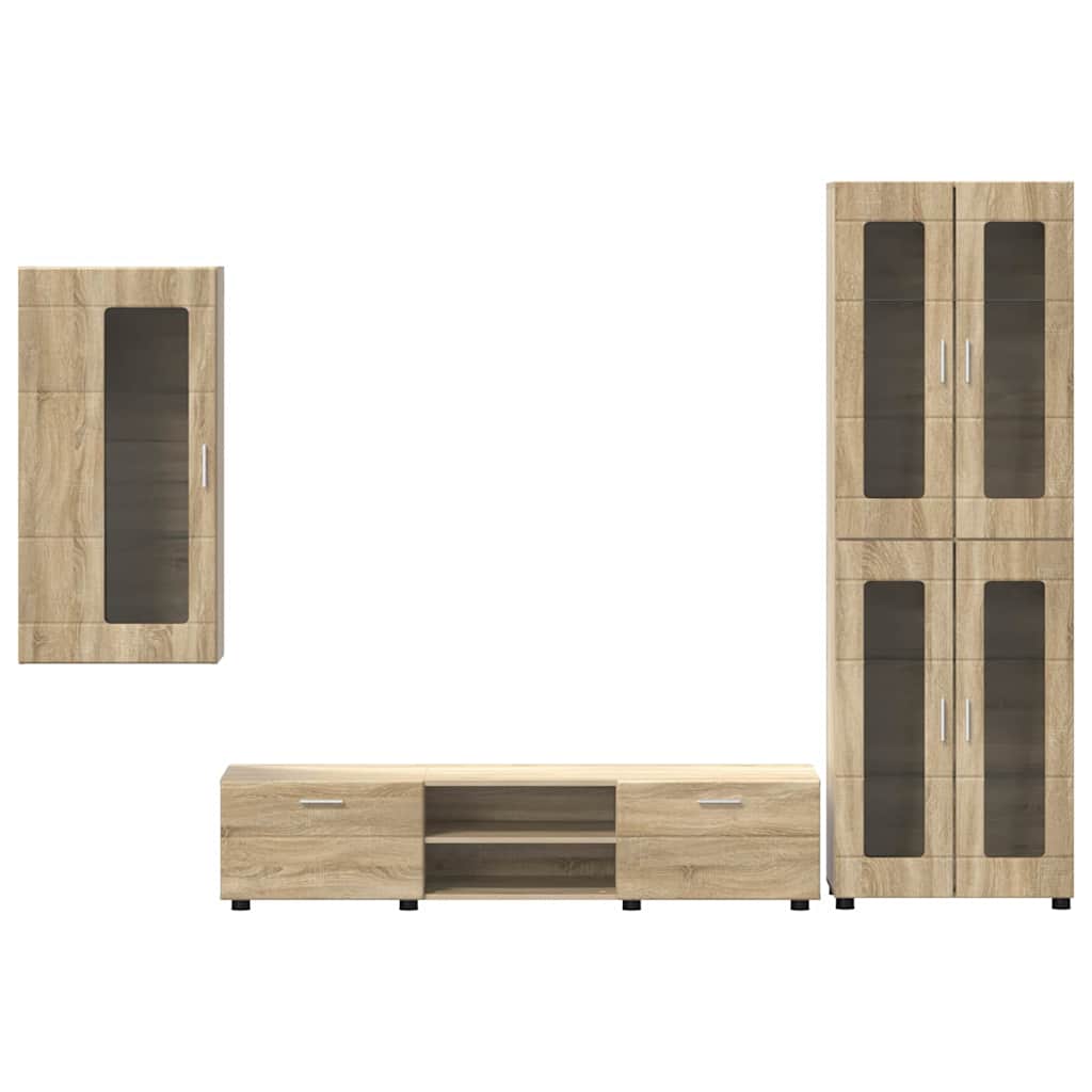 vidaXL Zestaw szafek RTV z szufladą z półką FLORIN 3 pcs Dąb Sonoma