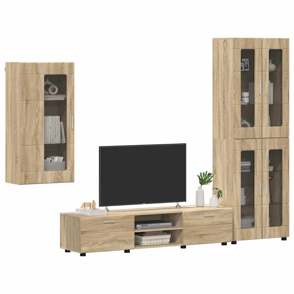 vidaXL Zestaw szafek RTV z szufladą z półką FLORIN 3 pcs Dąb Sonoma