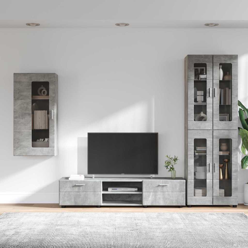 vidaXL Zestaw szafek RTV z szufladą FLORIN 3 pcs Betonowy szary