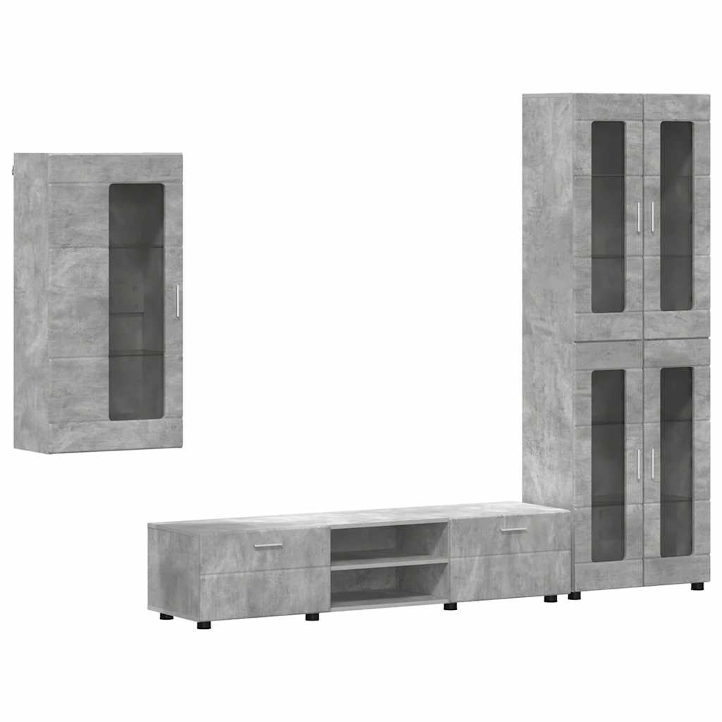 vidaXL Zestaw szafek RTV z szufladą FLORIN 3 pcs Betonowy szary