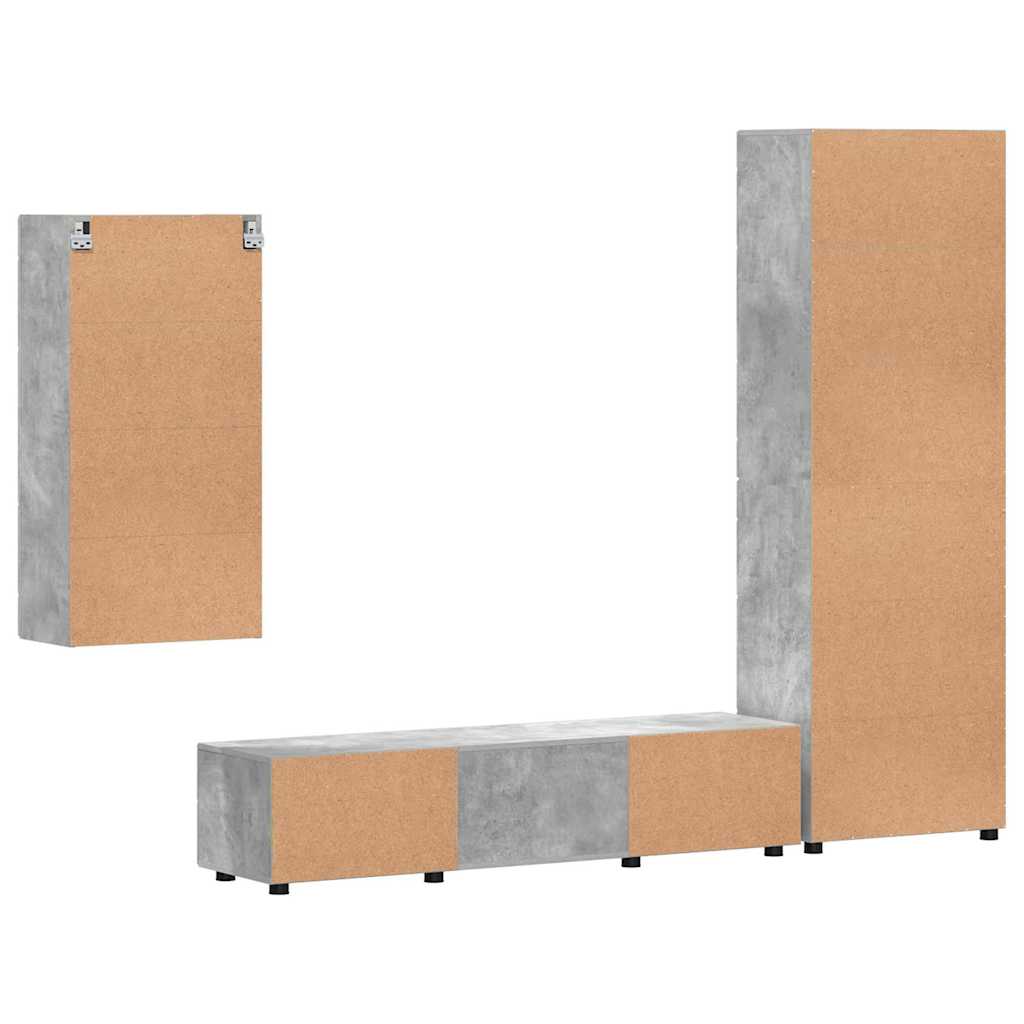 vidaXL Zestaw szafek RTV z szufladą FLORIN 3 pcs Betonowy szary