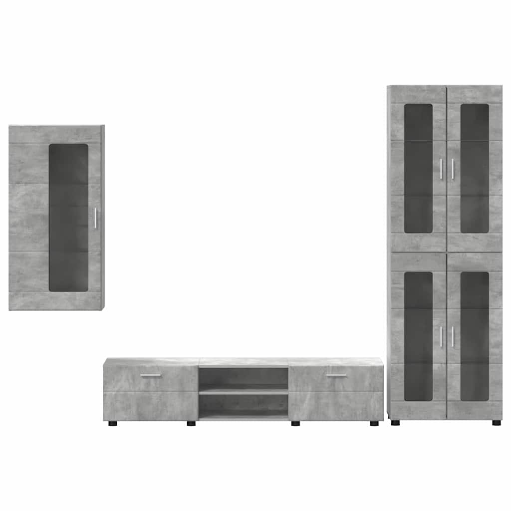 vidaXL Zestaw szafek RTV z szufladą FLORIN 3 pcs Betonowy szary