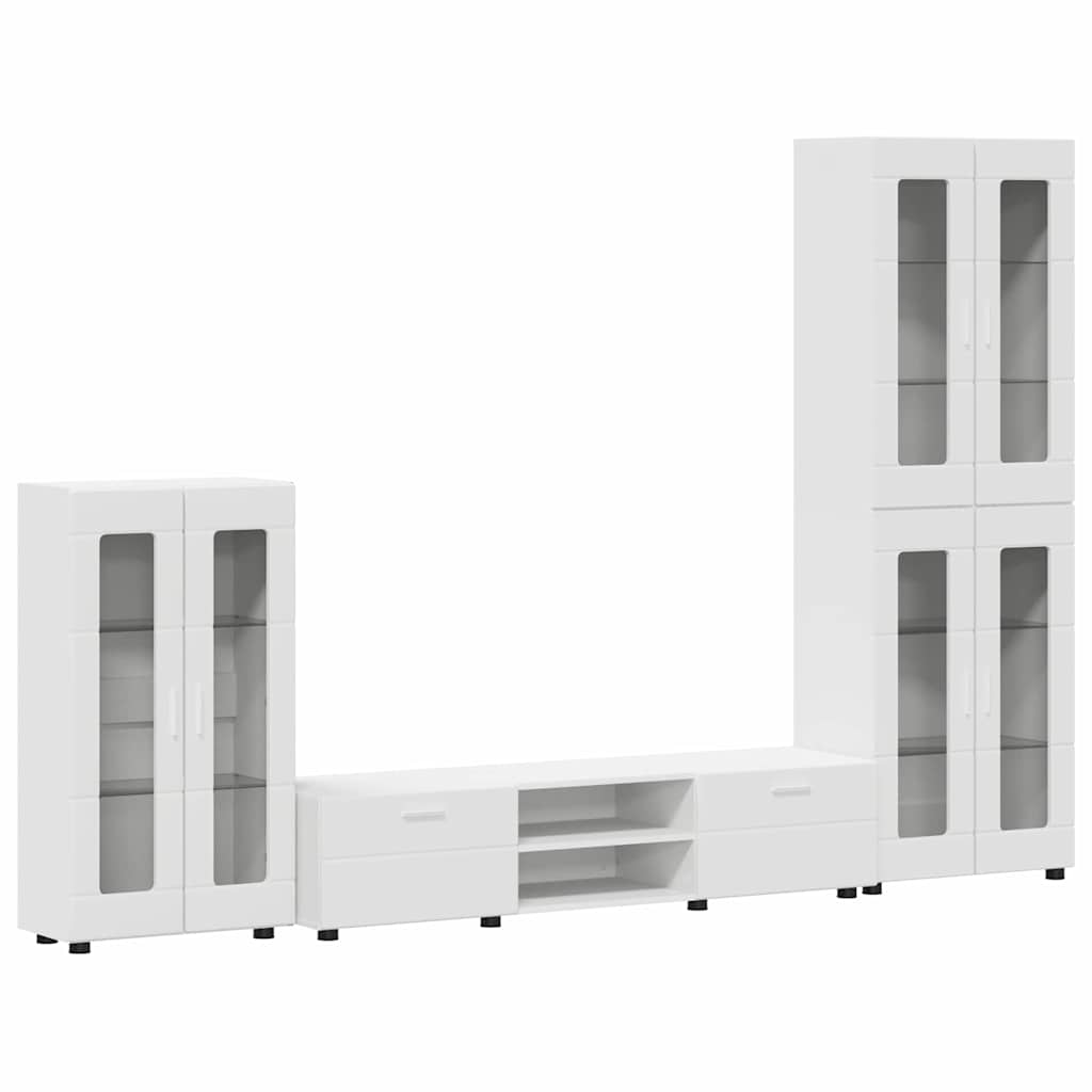 vidaXL Zestaw szafek RTV FLORIN 3 pcs Biały Materiał drewnopochodny