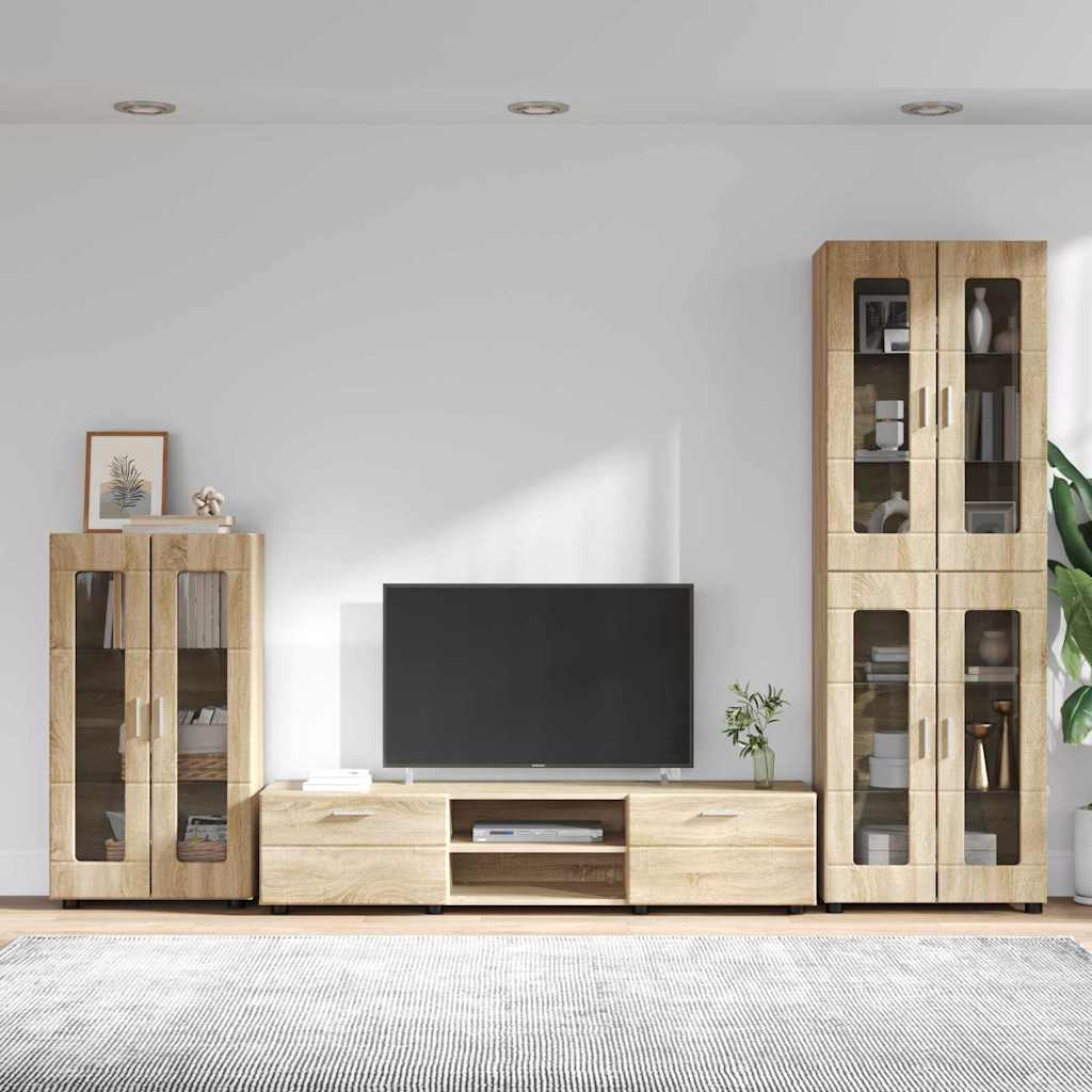 vidaXL Zestaw szafek RTV z szufladą z półką FLORIN 3 pcs Dąb Sonoma