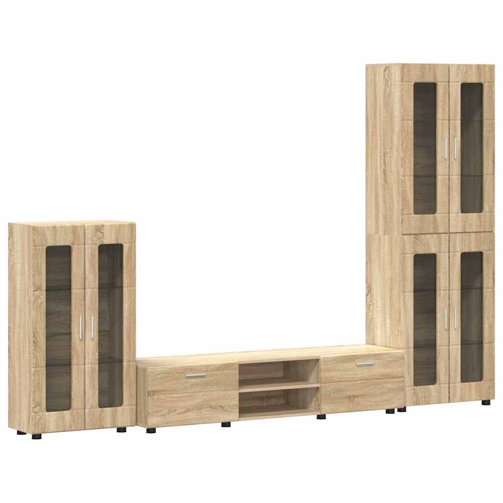 vidaXL Zestaw szafek RTV z szufladą z półką FLORIN 3 pcs Dąb Sonoma