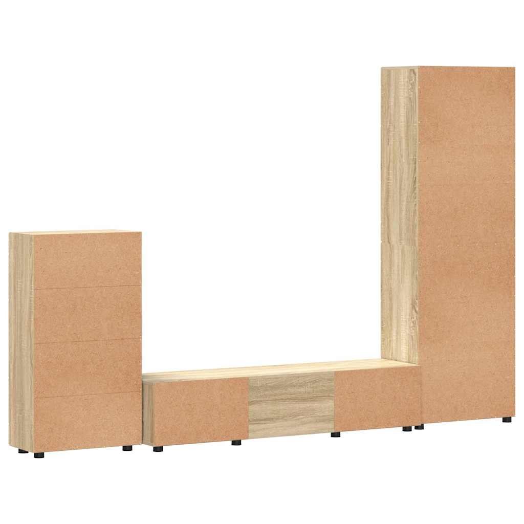 vidaXL Zestaw szafek RTV z szufladą z półką FLORIN 3 pcs Dąb Sonoma