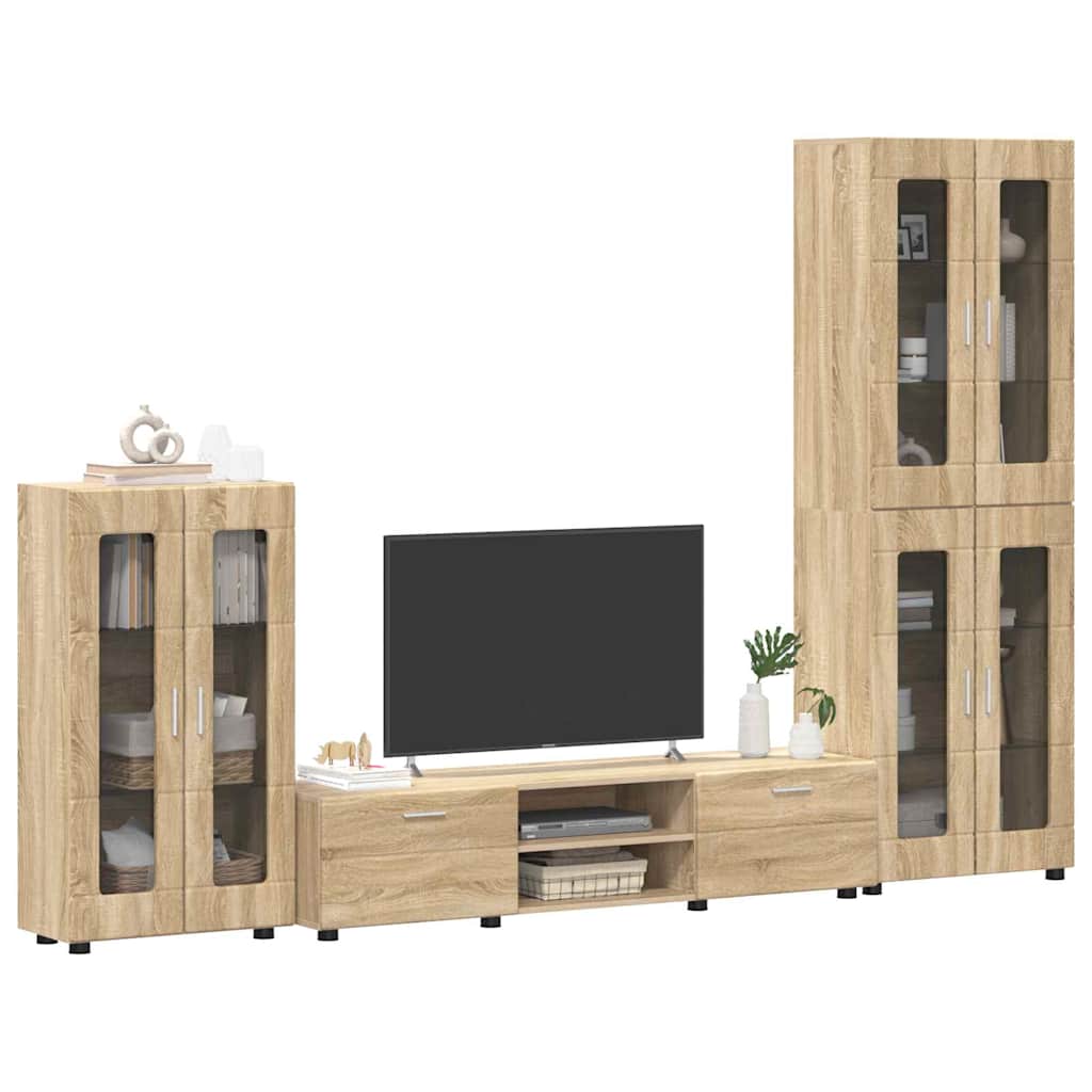 vidaXL Zestaw szafek RTV z szufladą z półką FLORIN 3 pcs Dąb Sonoma