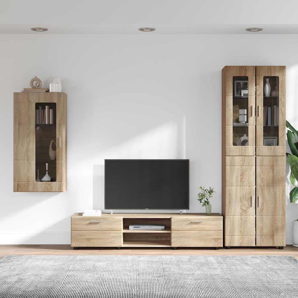 vidaXL Zestaw szafek RTV z szufladą z półką FLORIN 3 pcs Dąb Sonoma