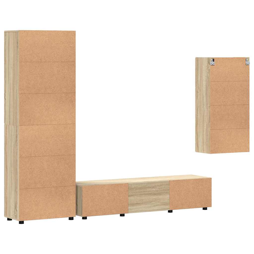 vidaXL Zestaw szafek RTV z szufladą z półką FLORIN 3 pcs Dąb Sonoma