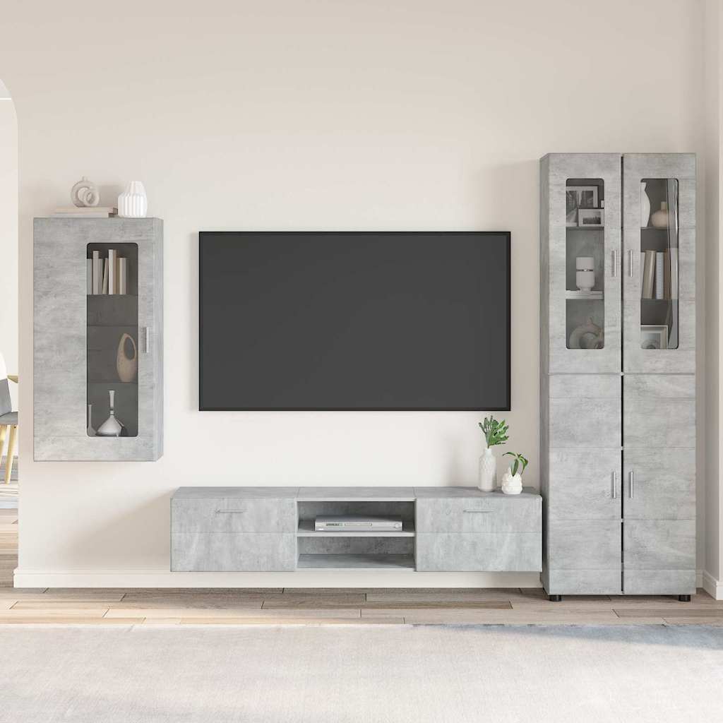 vidaXL Zestaw szafek RTV z szufladą FLORIN 3 pcs Betonowy szary