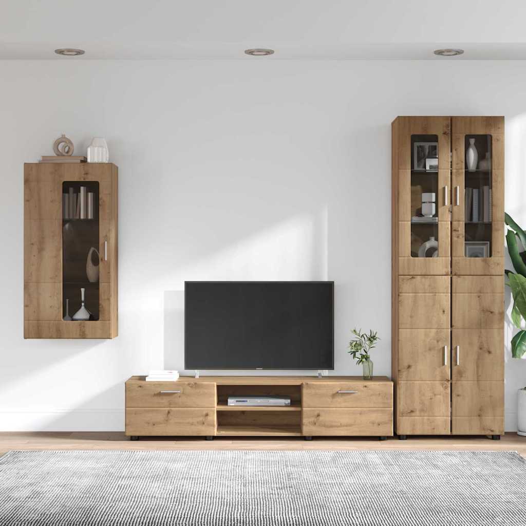 vidaXL Zestaw szafek RTV z szufladą FLORIN 3 pcs Dąb rzemieślniczy