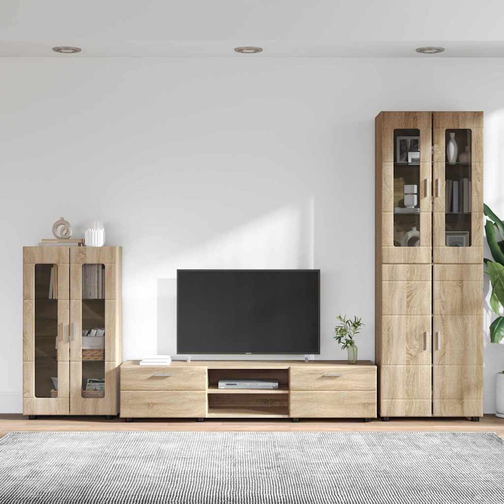 vidaXL Zestaw szafek RTV z szufladą z półką FLORIN 3 pcs Dąb Sonoma
