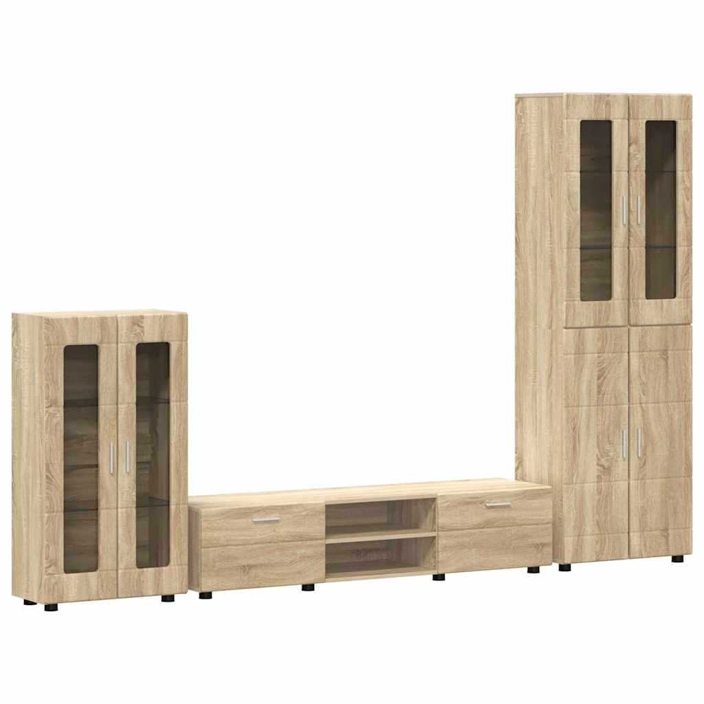 vidaXL Zestaw szafek RTV z szufladą z półką FLORIN 3 pcs Dąb Sonoma