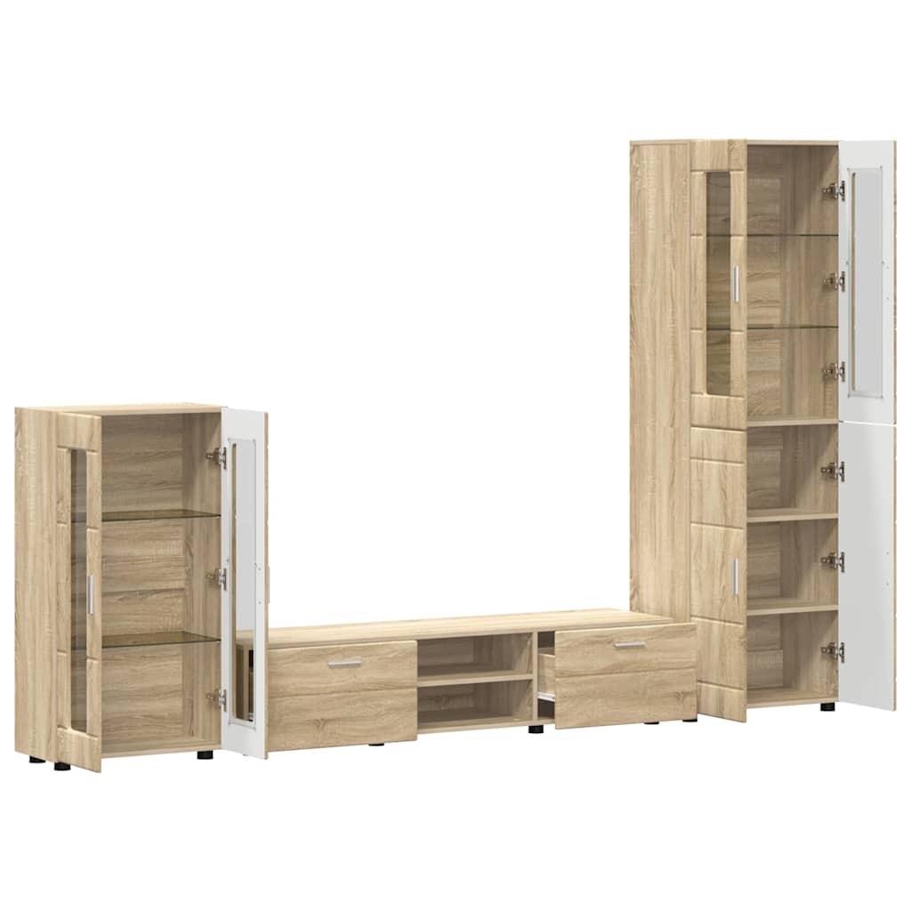 vidaXL Zestaw szafek RTV z szufladą z półką FLORIN 3 pcs Dąb Sonoma