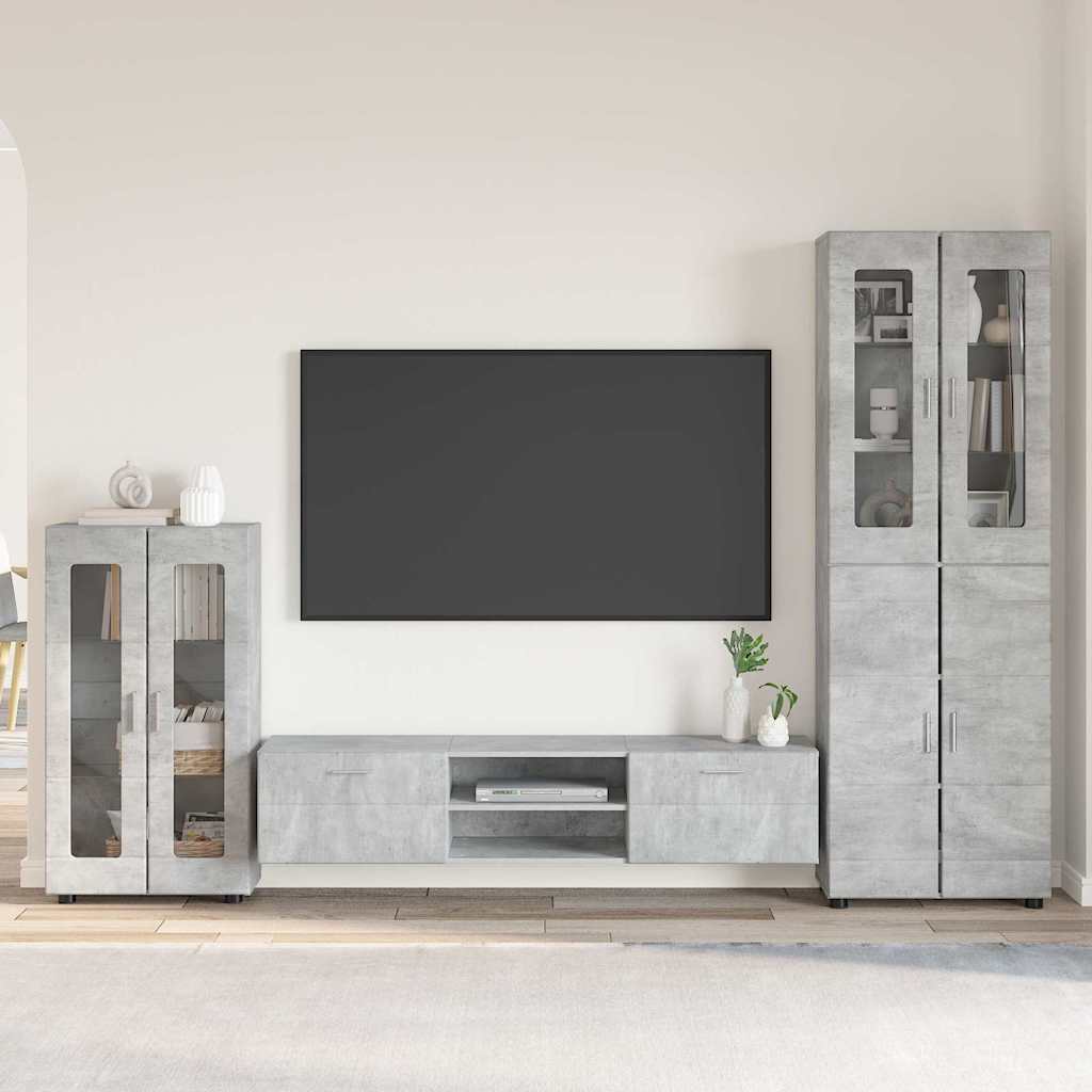 vidaXL Zestaw szafek RTV z szufladą FLORIN 3 pcs Betonowy szary