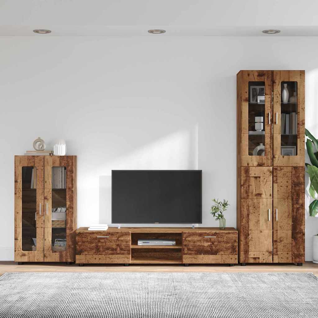 vidaXL Zestaw szafek RTV z szufladą z półką FLORIN 3 pcs Stare drewno
