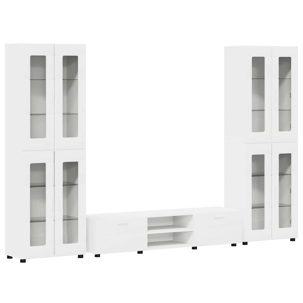 vidaXL Zestaw szafek RTV FLORIN 3 pcs Biały Materiał drewnopochodny