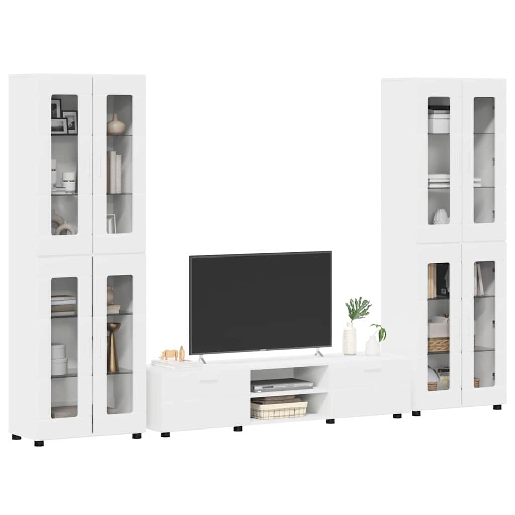 vidaXL Zestaw szafek RTV FLORIN 3 pcs Biały Materiał drewnopochodny