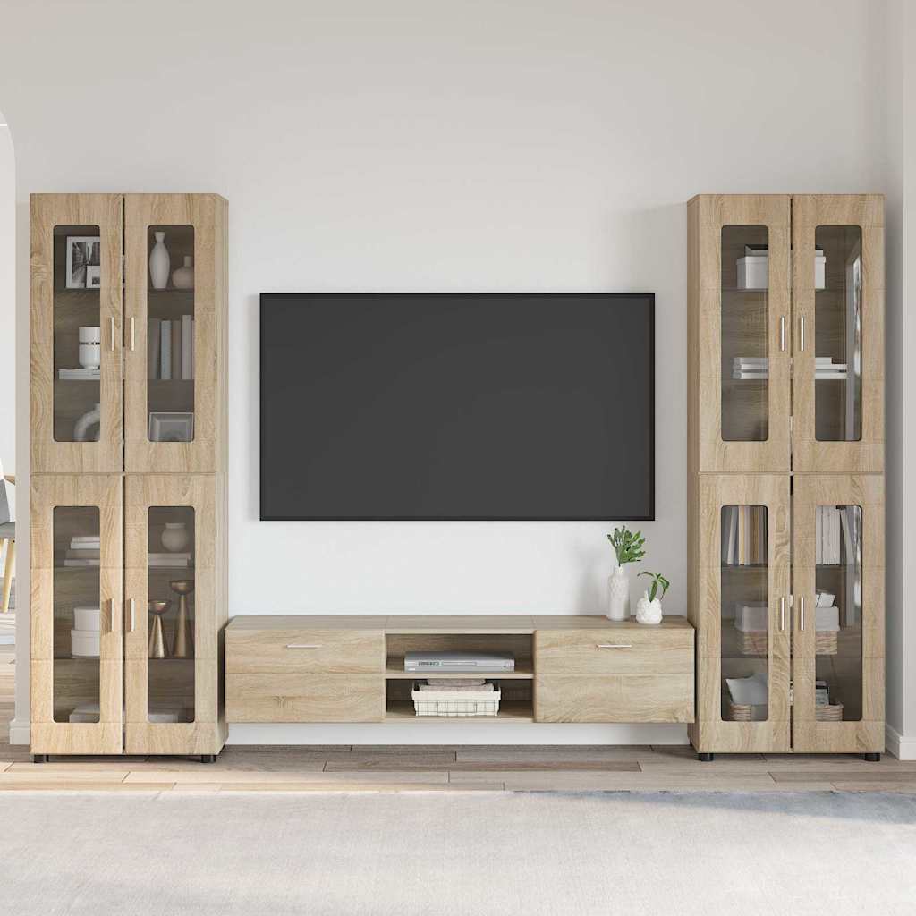 vidaXL Zestaw szafek RTV z szufladą z półką FLORIN 3 pcs Dąb Sonoma