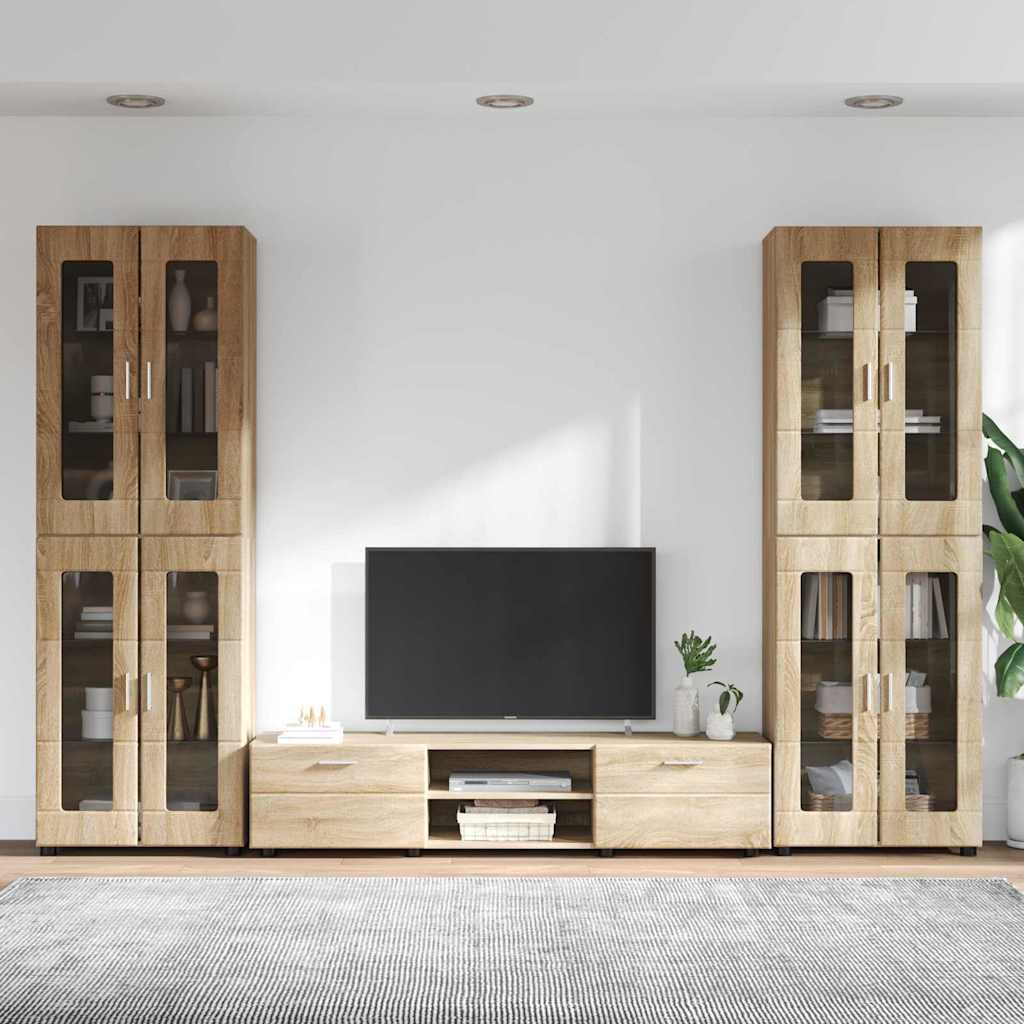 vidaXL Zestaw szafek RTV z szufladą z półką FLORIN 3 pcs Dąb Sonoma