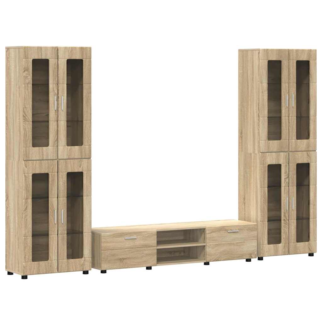 vidaXL Zestaw szafek RTV z szufladą z półką FLORIN 3 pcs Dąb Sonoma