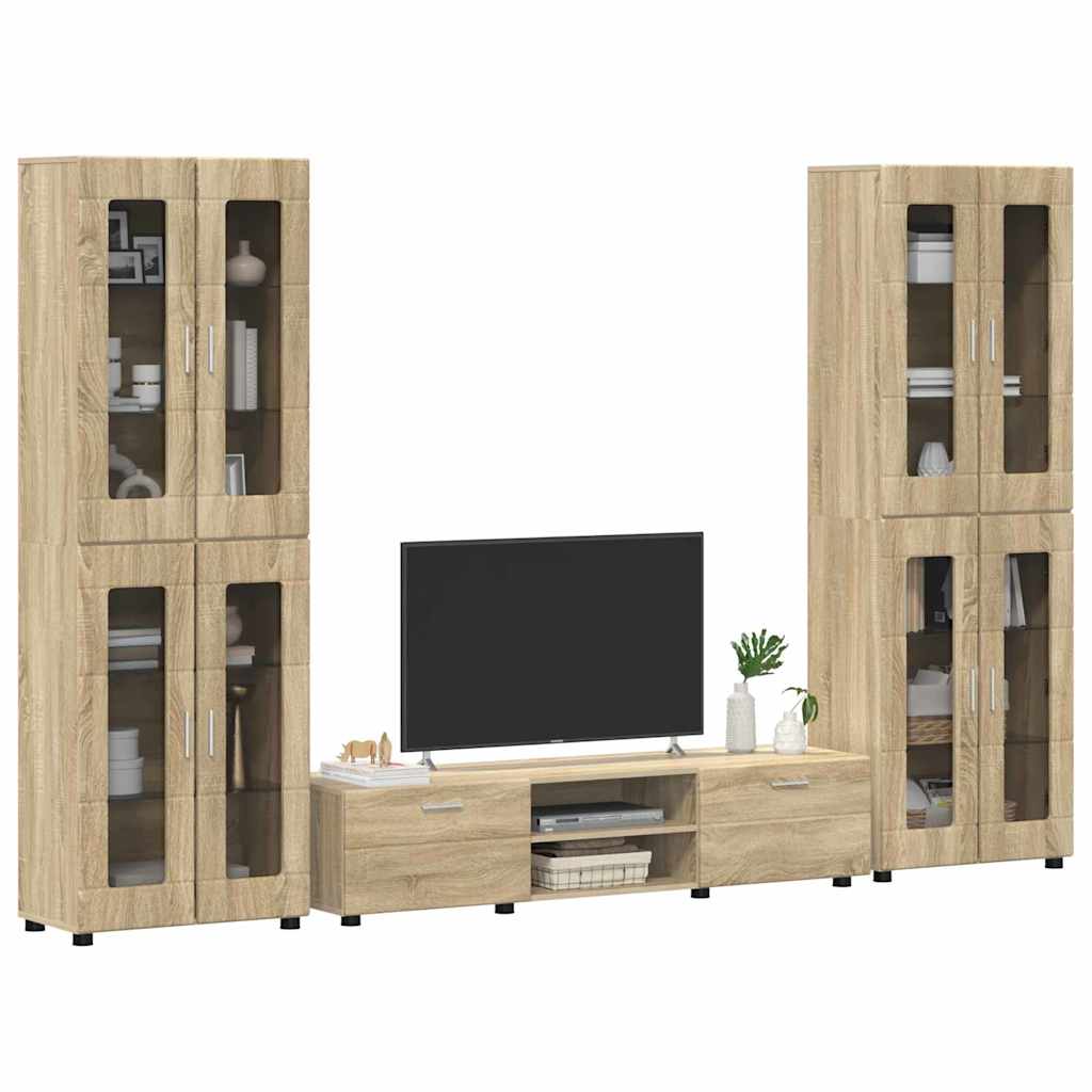 vidaXL Zestaw szafek RTV z szufladą z półką FLORIN 3 pcs Dąb Sonoma