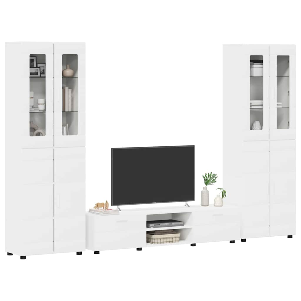 vidaXL Zestaw szafek RTV FLORIN 3 pcs Biały Materiał drewnopochodny