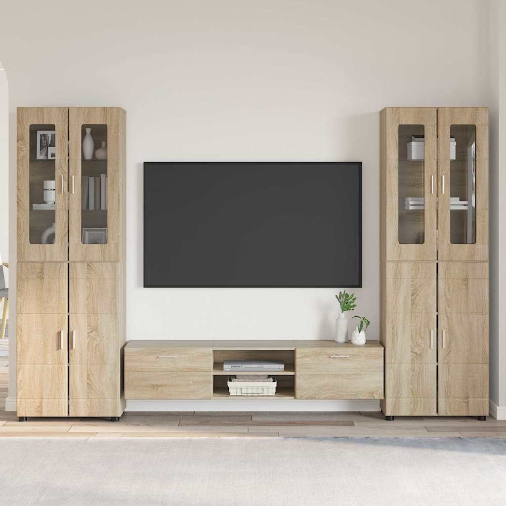 vidaXL Zestaw szafek RTV z szufladą z półką FLORIN 3 pcs Dąb Sonoma