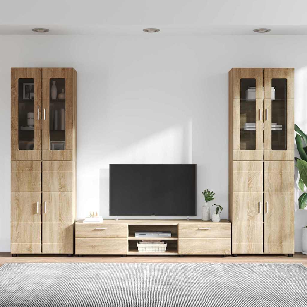 vidaXL Zestaw szafek RTV z szufladą z półką FLORIN 3 pcs Dąb Sonoma