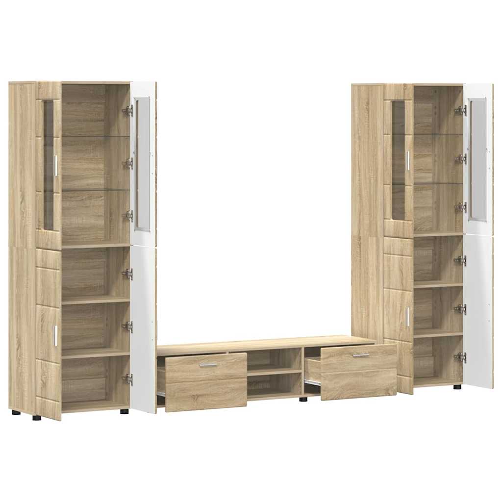 vidaXL Zestaw szafek RTV z szufladą z półką FLORIN 3 pcs Dąb Sonoma