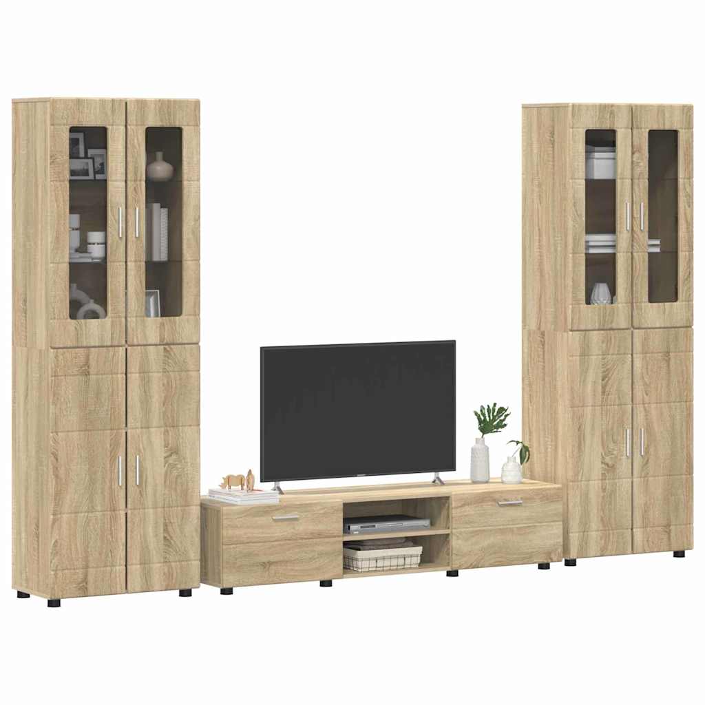 vidaXL Zestaw szafek RTV z szufladą z półką FLORIN 3 pcs Dąb Sonoma