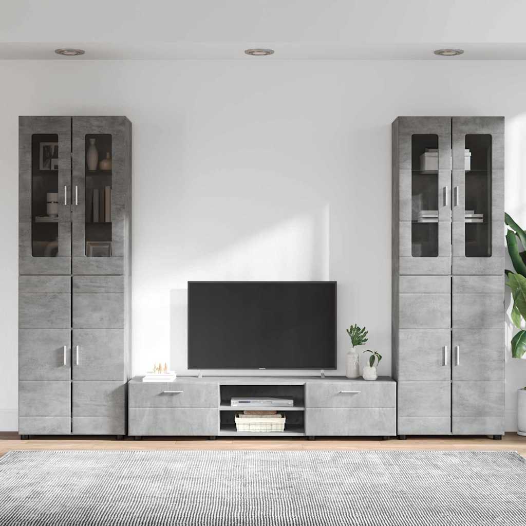 vidaXL Zestaw szafek RTV z szufladą FLORIN 3 pcs Betonowy szary