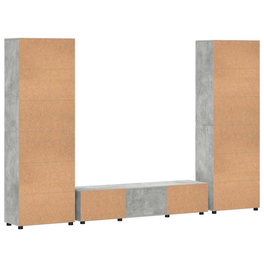 vidaXL Zestaw szafek RTV z szufladą FLORIN 3 pcs Betonowy szary