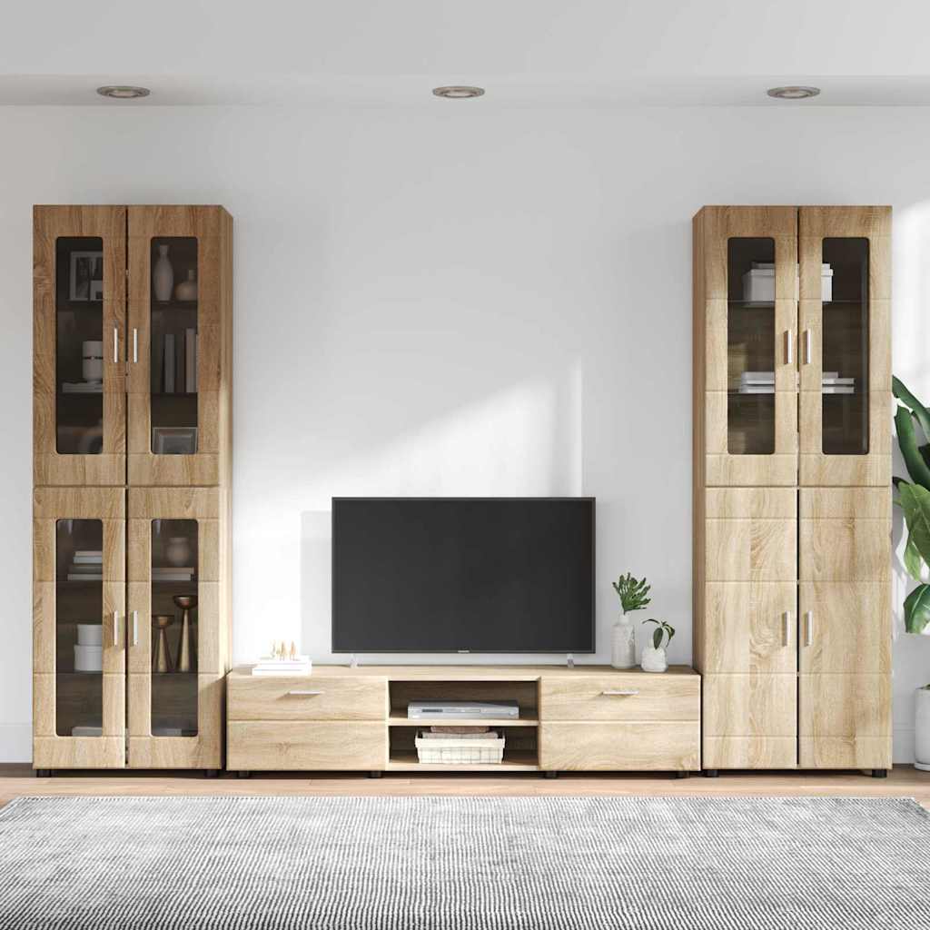 vidaXL Zestaw szafek RTV z szufladą z półką FLORIN 3 pcs Dąb Sonoma
