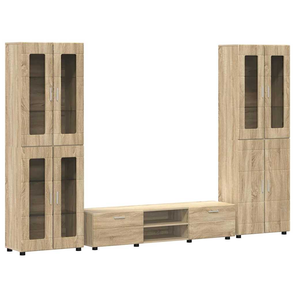 vidaXL Zestaw szafek RTV z szufladą z półką FLORIN 3 pcs Dąb Sonoma
