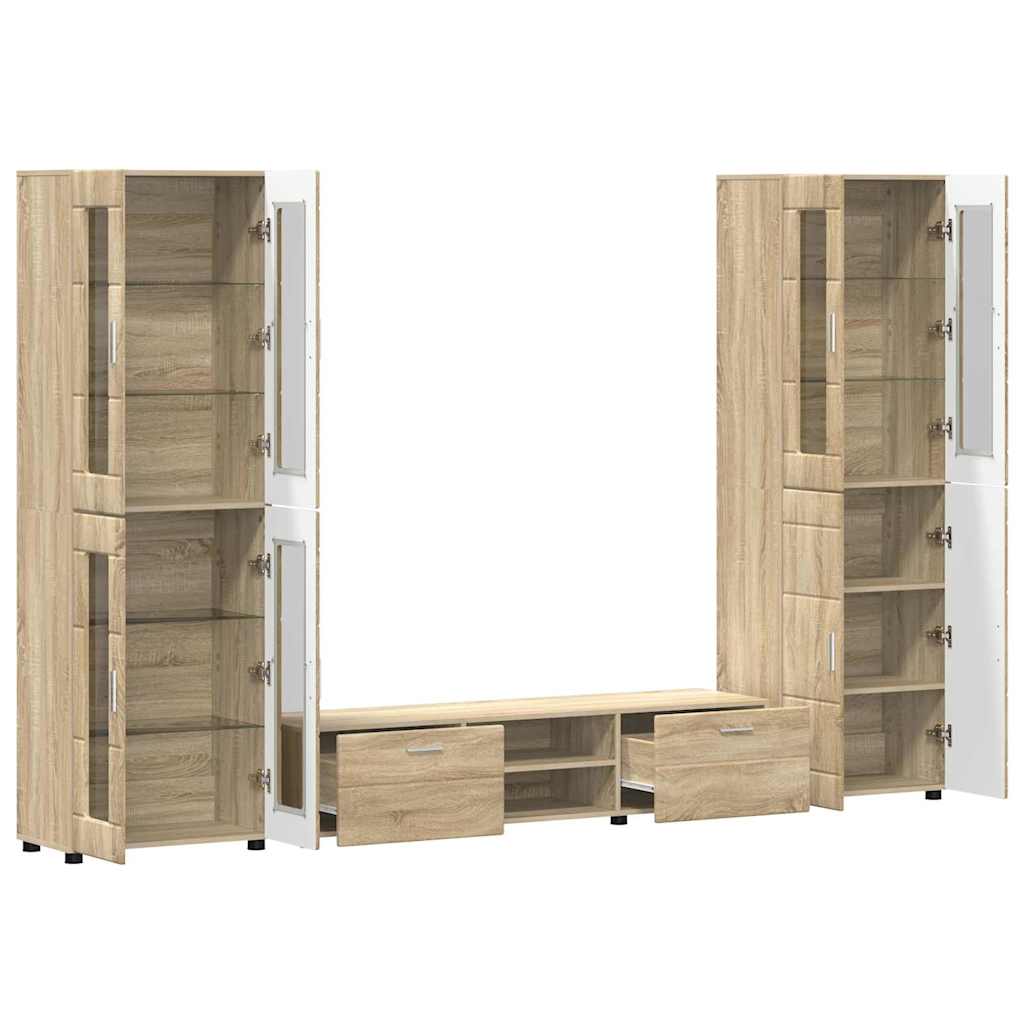 vidaXL Zestaw szafek RTV z szufladą z półką FLORIN 3 pcs Dąb Sonoma