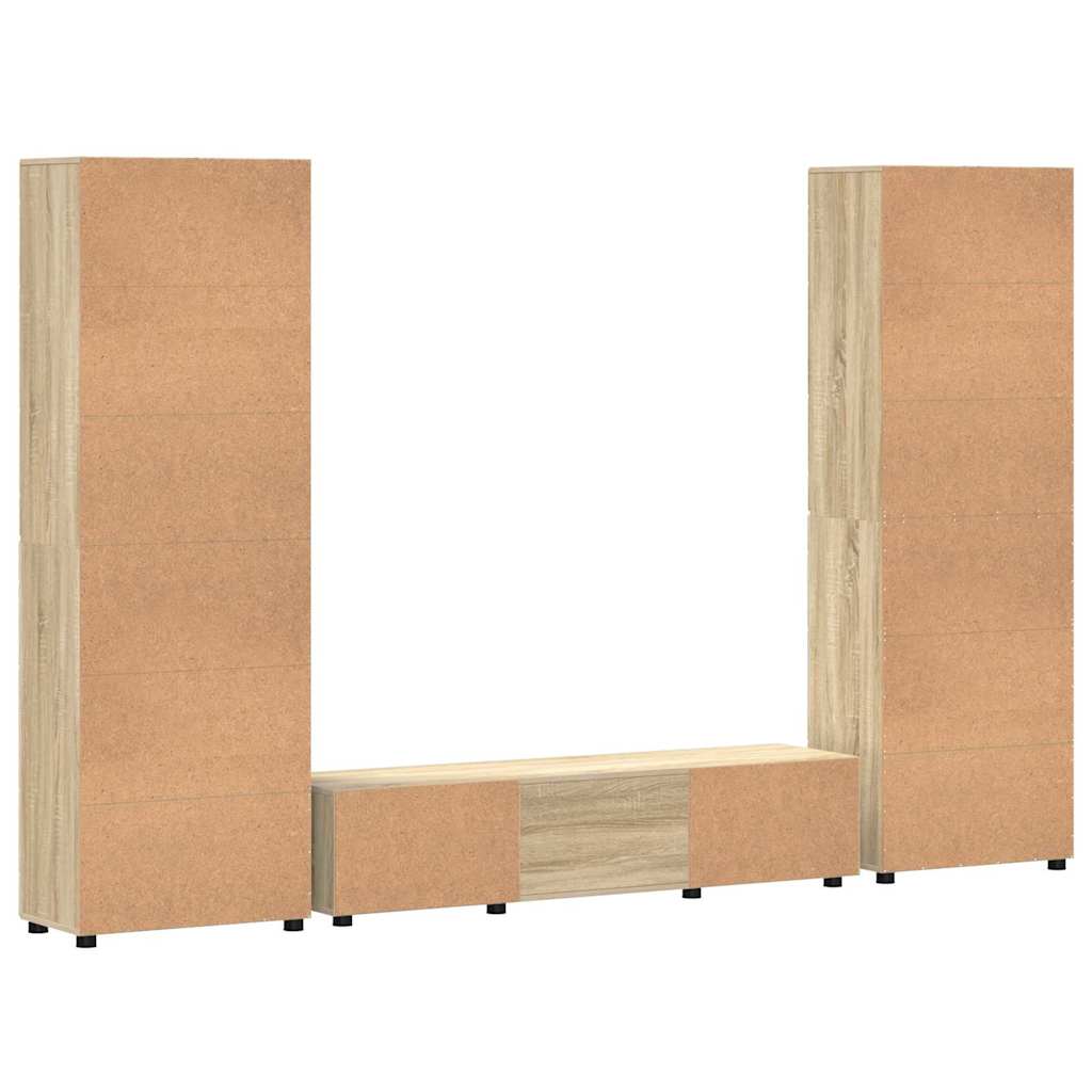 vidaXL Zestaw szafek RTV z szufladą z półką FLORIN 3 pcs Dąb Sonoma