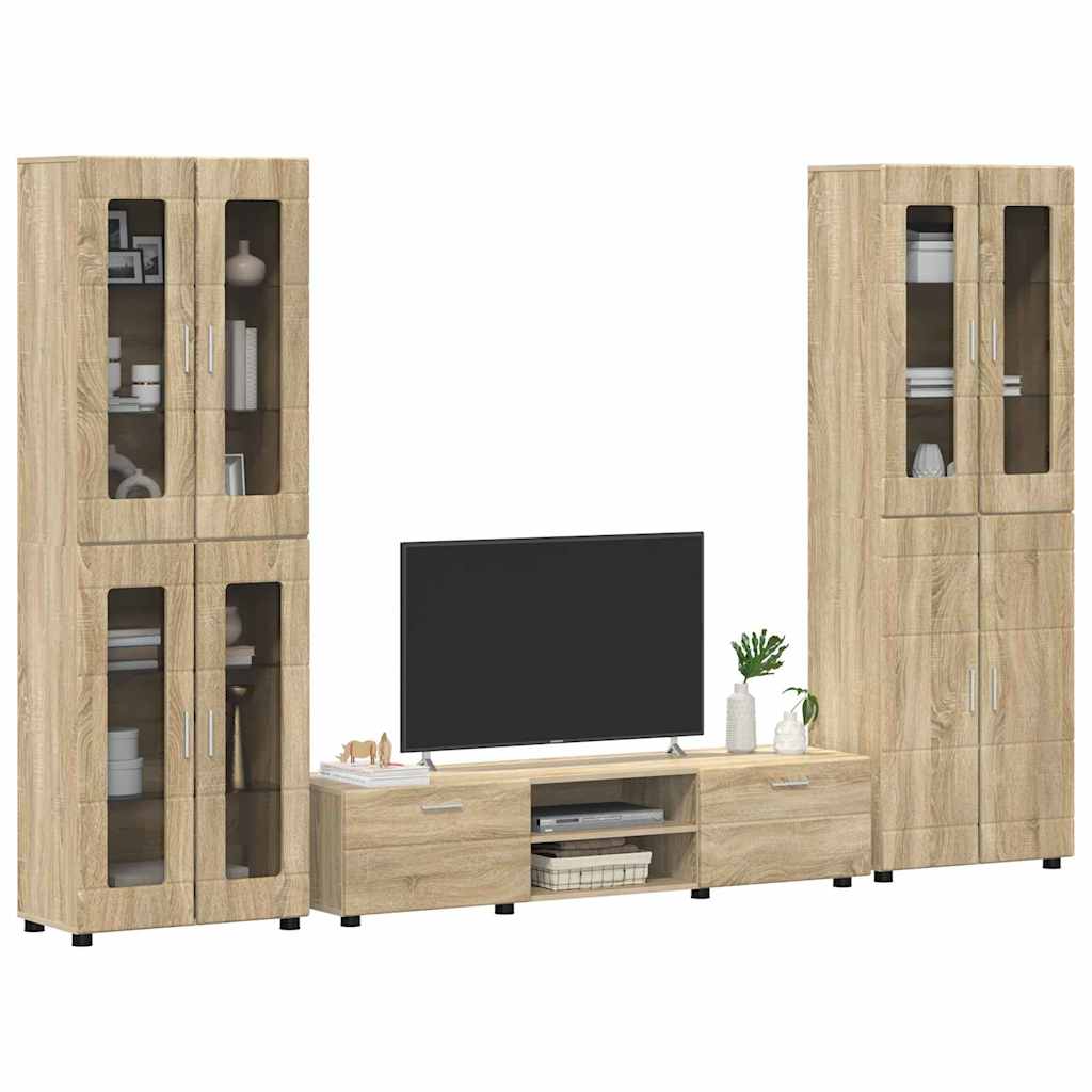 vidaXL Zestaw szafek RTV z szufladą z półką FLORIN 3 pcs Dąb Sonoma