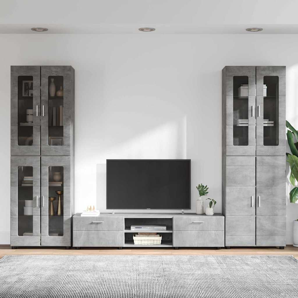 vidaXL Zestaw szafek RTV z szufladą FLORIN 3 pcs Betonowy szary