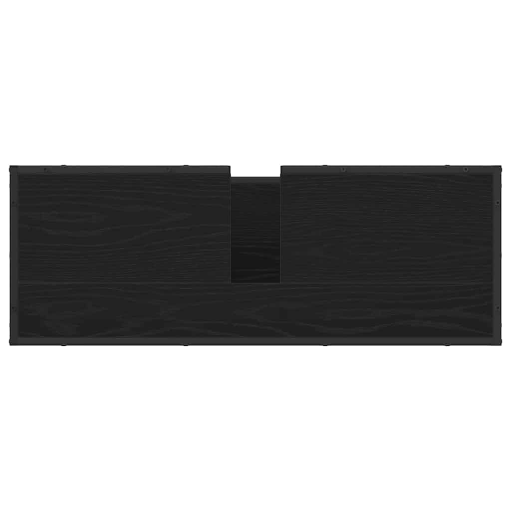 vidaXL Zestaw mebli łazienkowych z półką z drzwiami 3 pcs Czarny Dąb