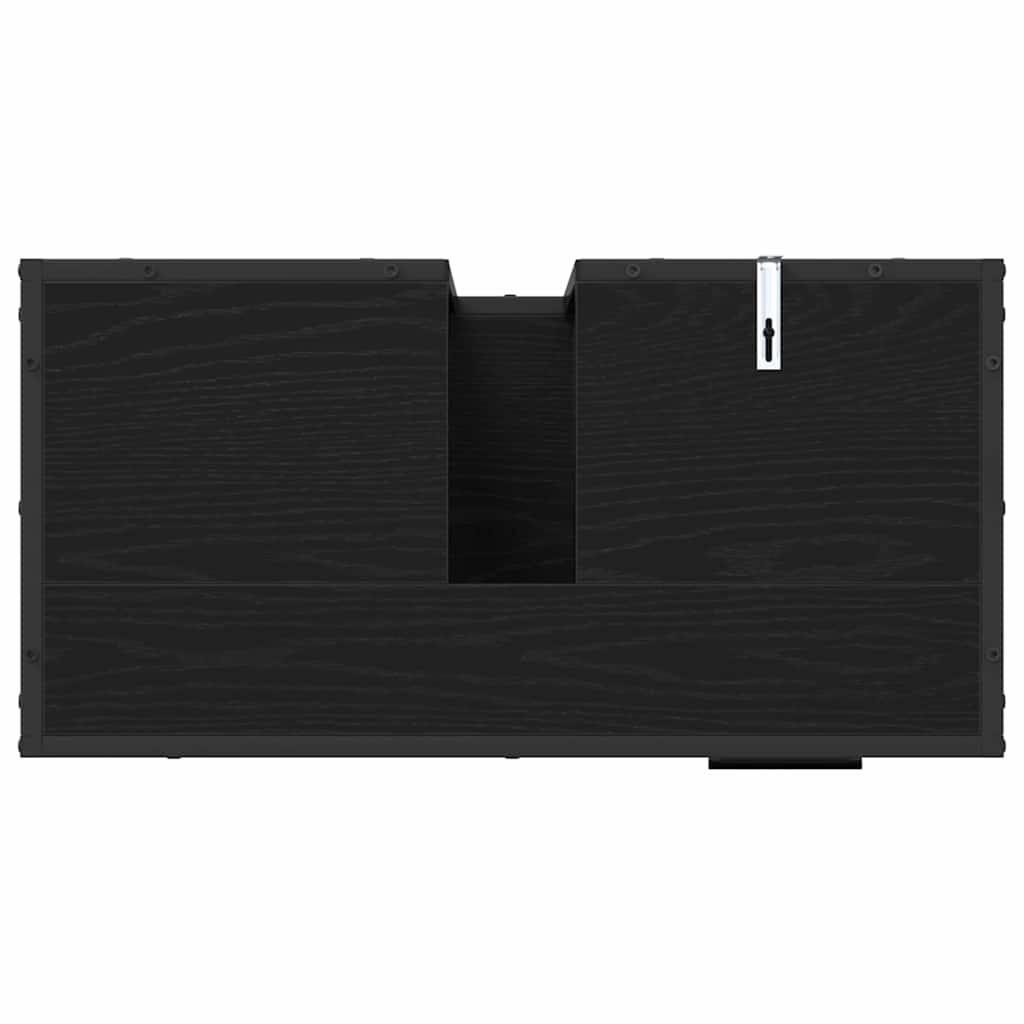 vidaXL Zestaw mebli łazienkowych z szufladą z półką 4 pcs Czarny Dąb