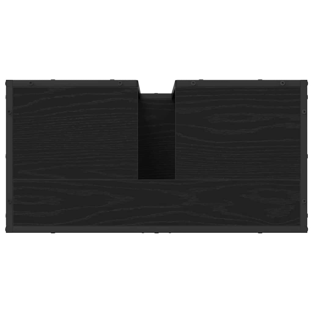 vidaXL Zestaw mebli łazienkowych z półką z drzwiami 3 pcs Czarny Dąb