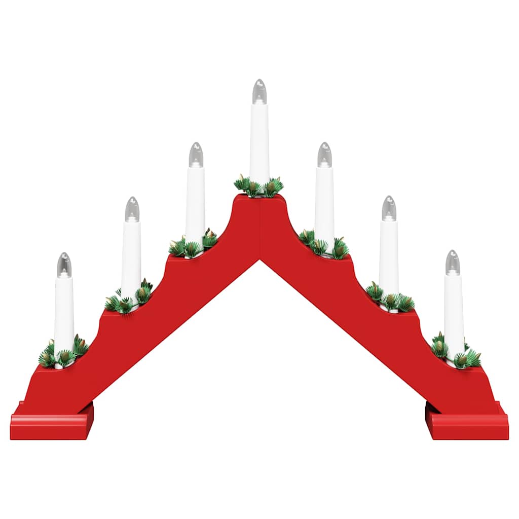 vidaXL Mostek ze świecami bożonarodzeniowymi Czerwony 39.5 x 5 x 29 cm