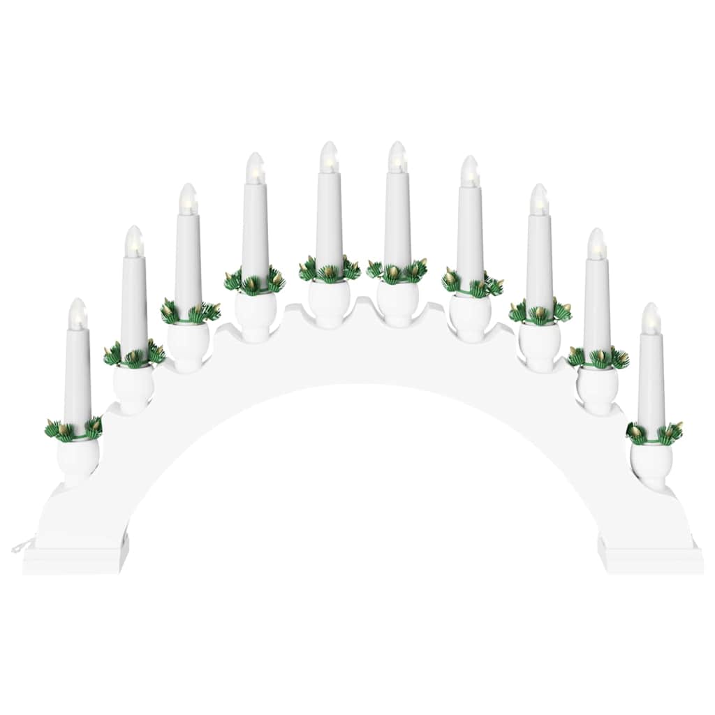 vidaXL Świąteczny Łuk Świec z 10 Świecami LED Biały 47 x 5 x 29 cm