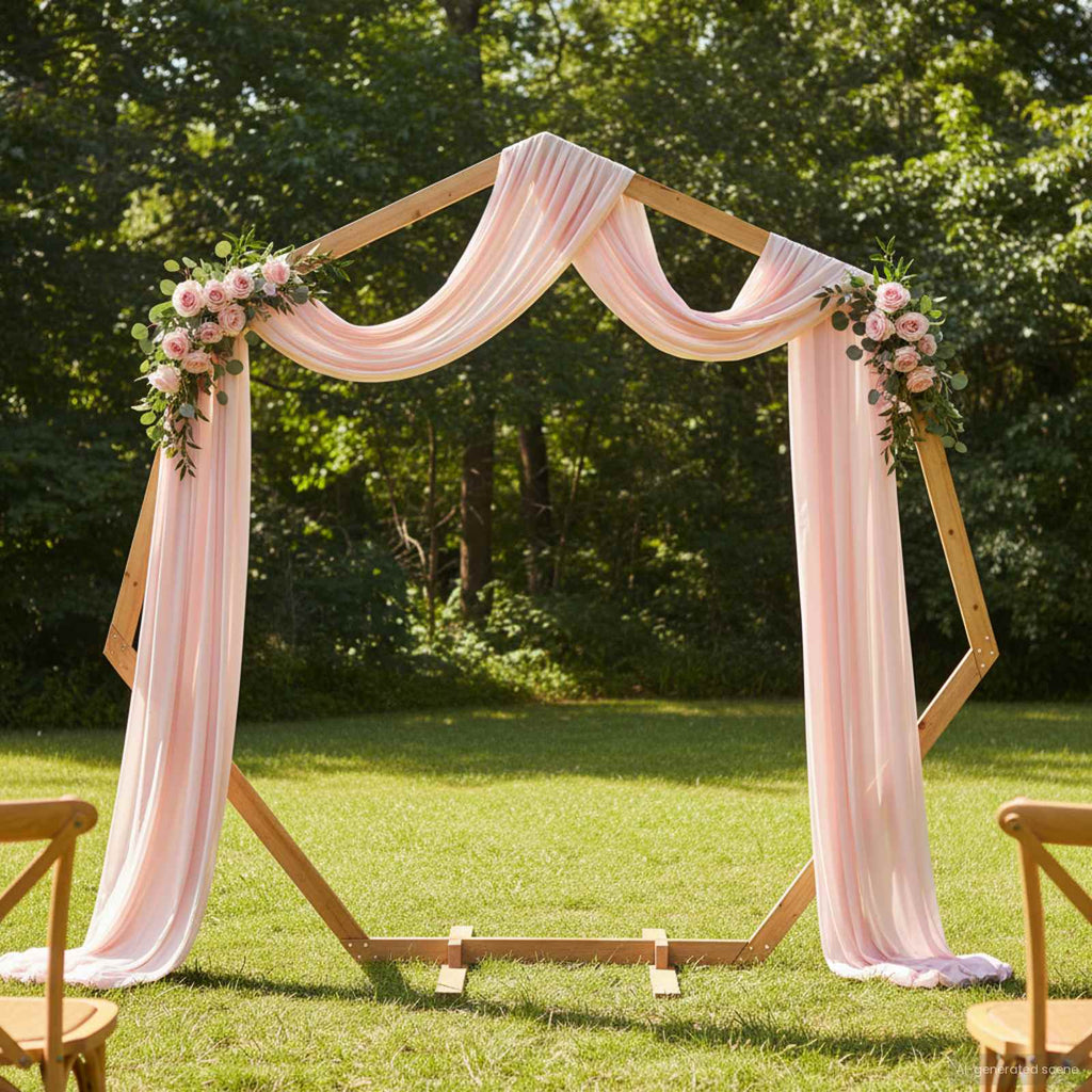 vidaXL Łuk Ślubny Jasny Brąz 221 x 92 x 216 cm Lite drewno sosnowe