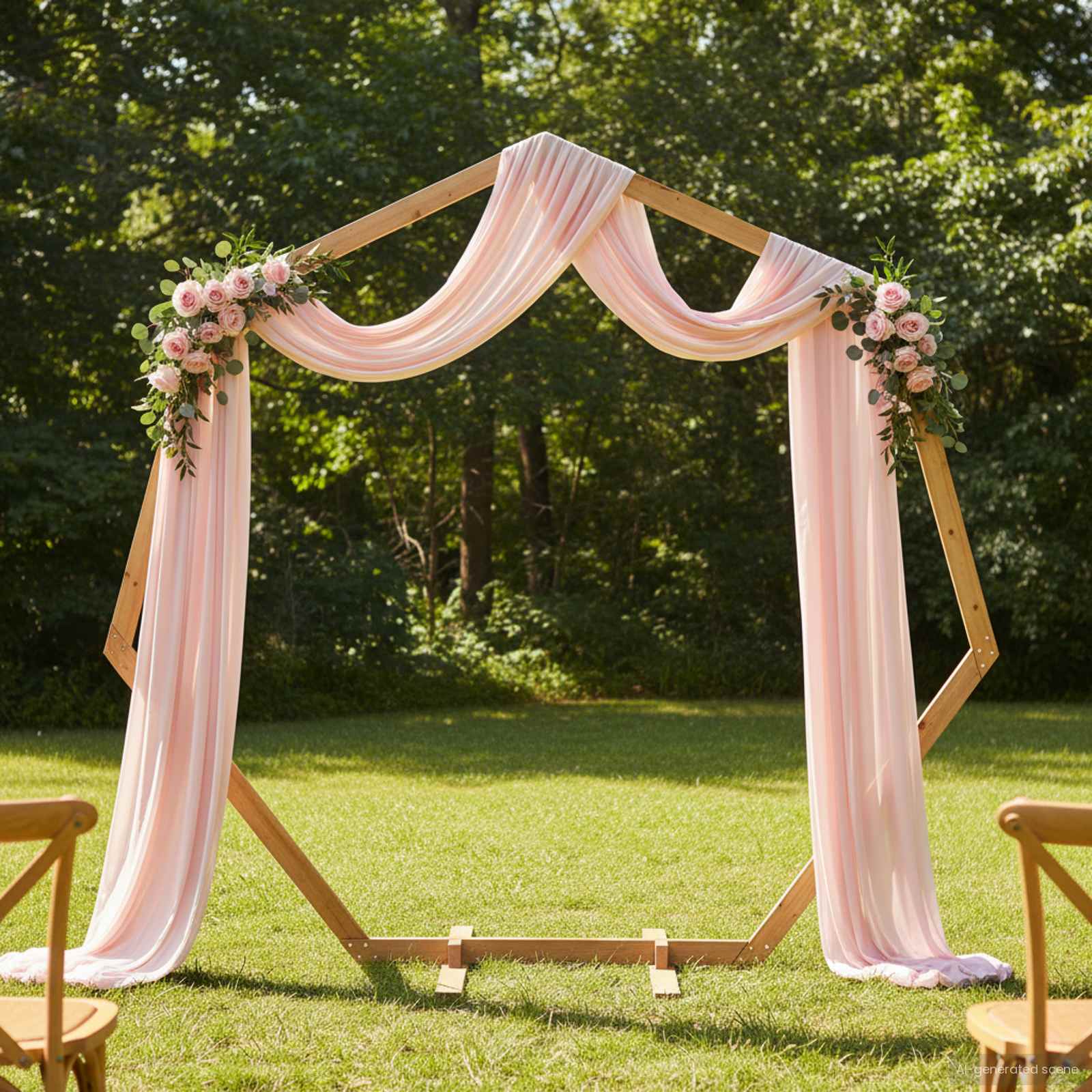 vidaXL Łuk Ślubny Jasny Brąz 221 x 92 x 216 cm Lite drewno sosnowe