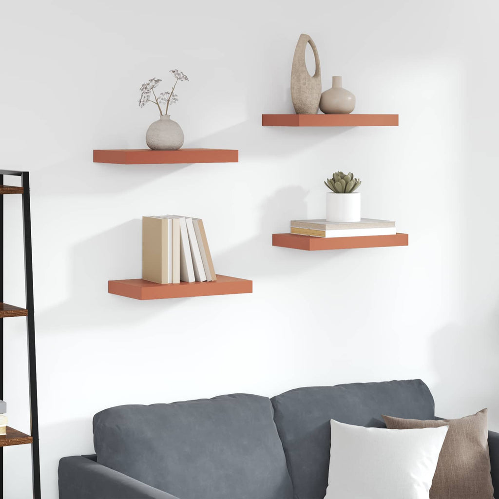 vidaXL Półka ścienna z przechowywaniem 4 pcs Czerwony 40 x 23,5 x 4 cm